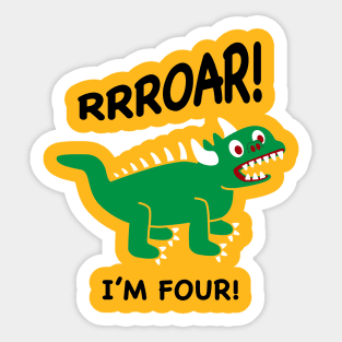 Lil Hodag Roar I'm Four Children’s Character Sticker